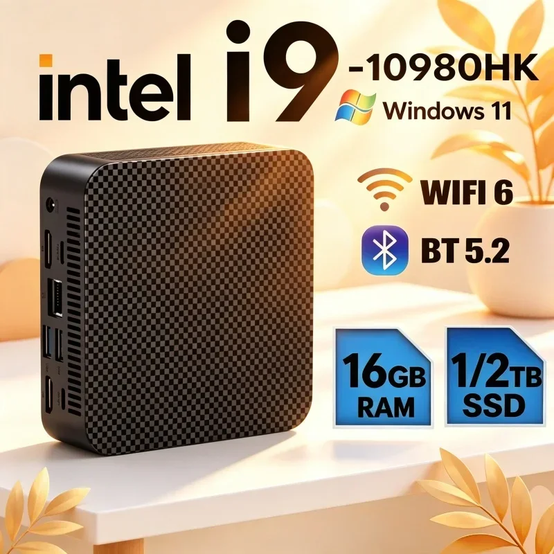 2026年型-intel-core-i9-10980hk-ミニpc、16gbメモリ、512gb-nvme-ssd、トリプル4kディスプレイ、wi-fi-6対応、静音冷却、オフィス・家庭用デスクトップpc、pro-maxモデル。