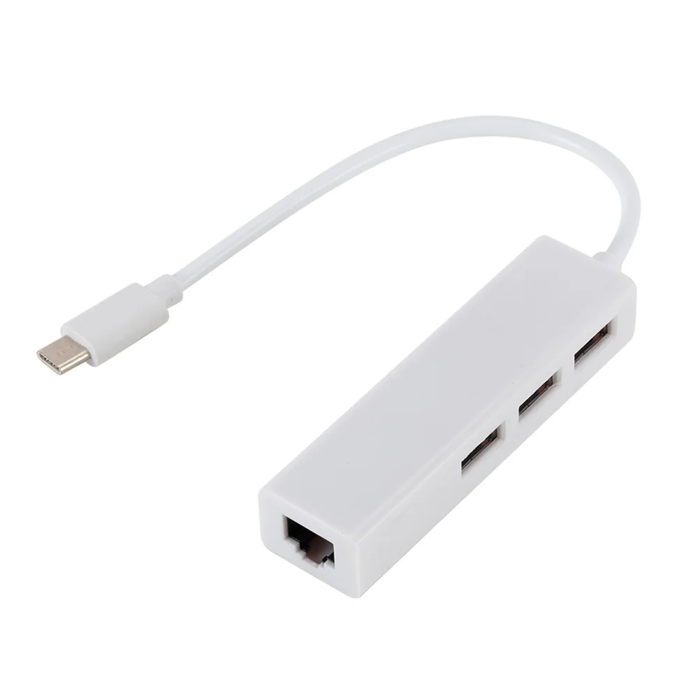 Tipo-Chub Usb3.1 20 Gbps 3A 100 W Pd 3 Portas Usb 10/100 Mbps Ethernet Tipo C Para 10/100 Mbps Adaptador de Rede Para