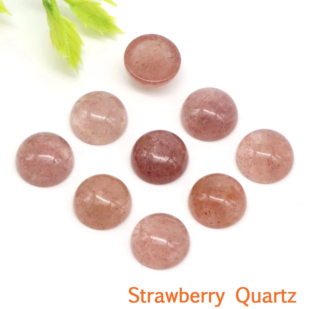 NONE 10mm Runde Cabochon Perlen mit flacher Rückseite Natursteine Halbkuppel Cab DIY Ohrring Ring Anhänger Schmuckherstellung Zubehör Großhandel 6