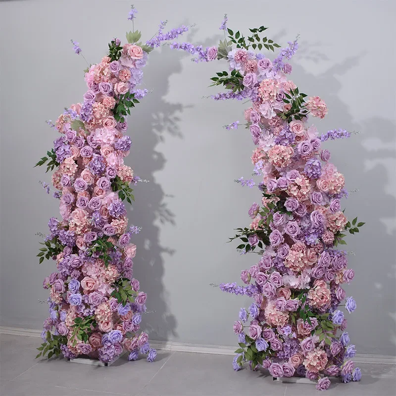 New pink purple horn croissant rack floral wedding stage decoration window display simulated flower fake flower