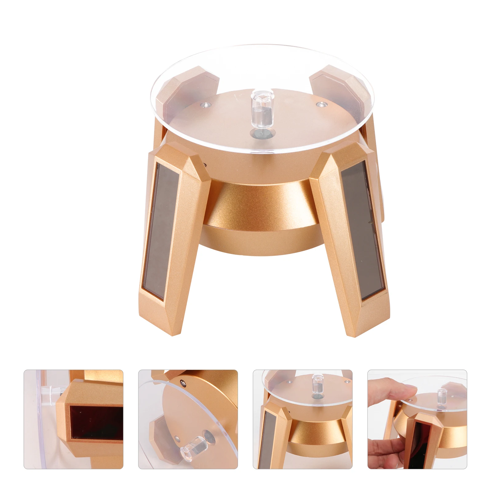 

LED Light Display Stand Rotating Solar Powered Spinning Base Motorized Four Feet