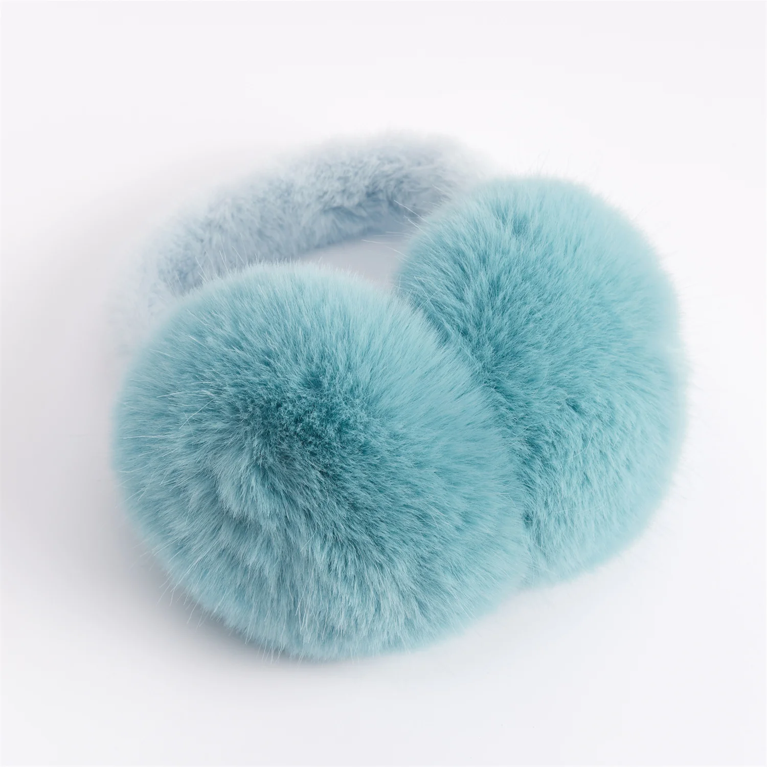 Fashion Sky Blue Soft Earmuff Popular Man Woman Ear Muff High Quality Imitation Rabbit Fur Eardrum Winter Accessories Christmas