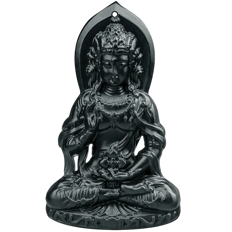 Natural Old Hetian Jade Ink Jade Tara Guanyin Bodhisattva Pendant Jade Jewelry for Men and Women Bring Blessings Peace Gifts