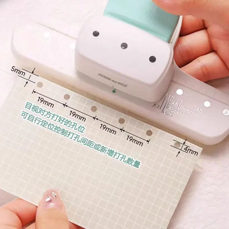 1Piece Loose Leaf Hole Punch 3 Holes 4mm Puncher Diy Mini A6 A7 Paper Hole Planner Scrapbooking Paper Binding Standard Machine