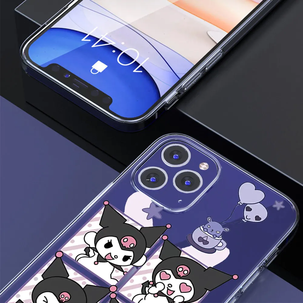 Cinnamoroll My Melody Case for Apple iPhone 11 12 13 14 7 8 15 Plus 16 Pro XR X XS Max Transparent TPU Soft Phone Cover Carcasa