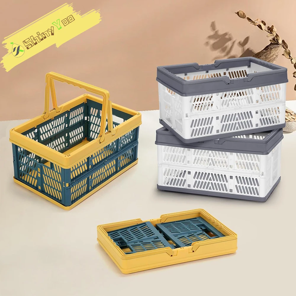 

Plastic Storage Crate,Collapsible Crate for Stacking Folding Shopping Storage Basket,Car Organizing Trunk,Milk Crate Storage Bin