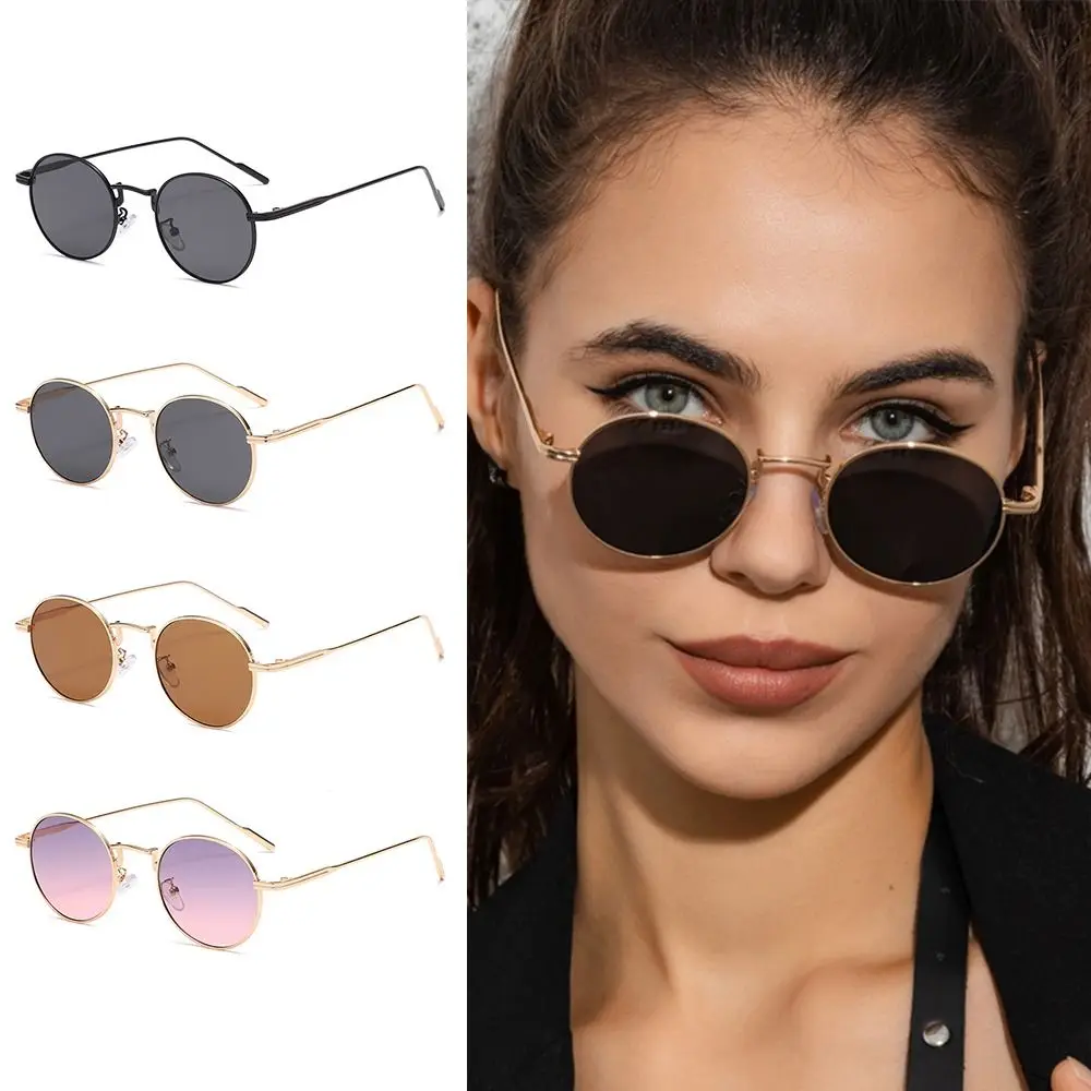 Vintage Black Round Sunglasses for Women Shades Sun Glasses Beach