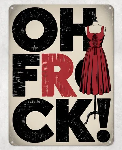 Oh Frock Funny Dress Metal Poster Wall Tin Sign Man Cave Shed Home Plaque --Tin Sign
