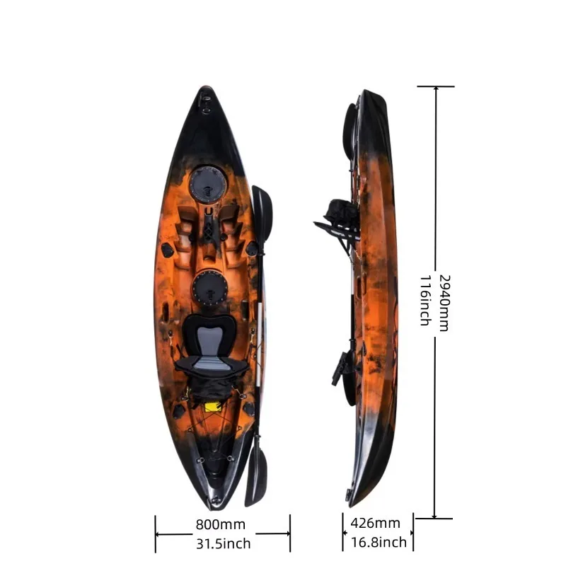 9.6 Ft Plastic Fishing Boat Fishing Kayak/canoe Single Sit On Top