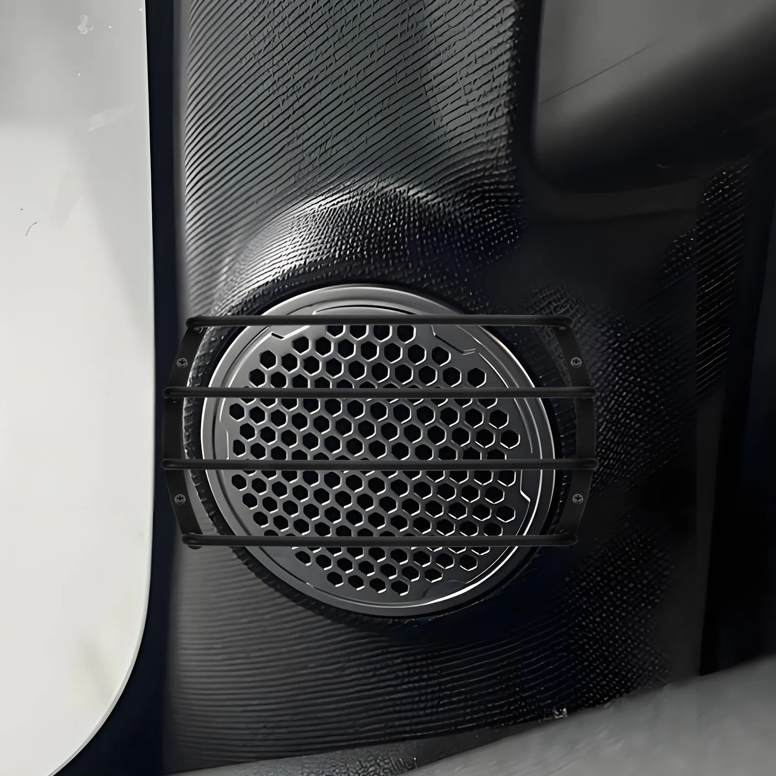 2Pcs 10Inch Black Four-Bar Subwoofer Grill Cover Metal Speaker Protector Car Audio Speaker Grille Suv Pickup Upgrade