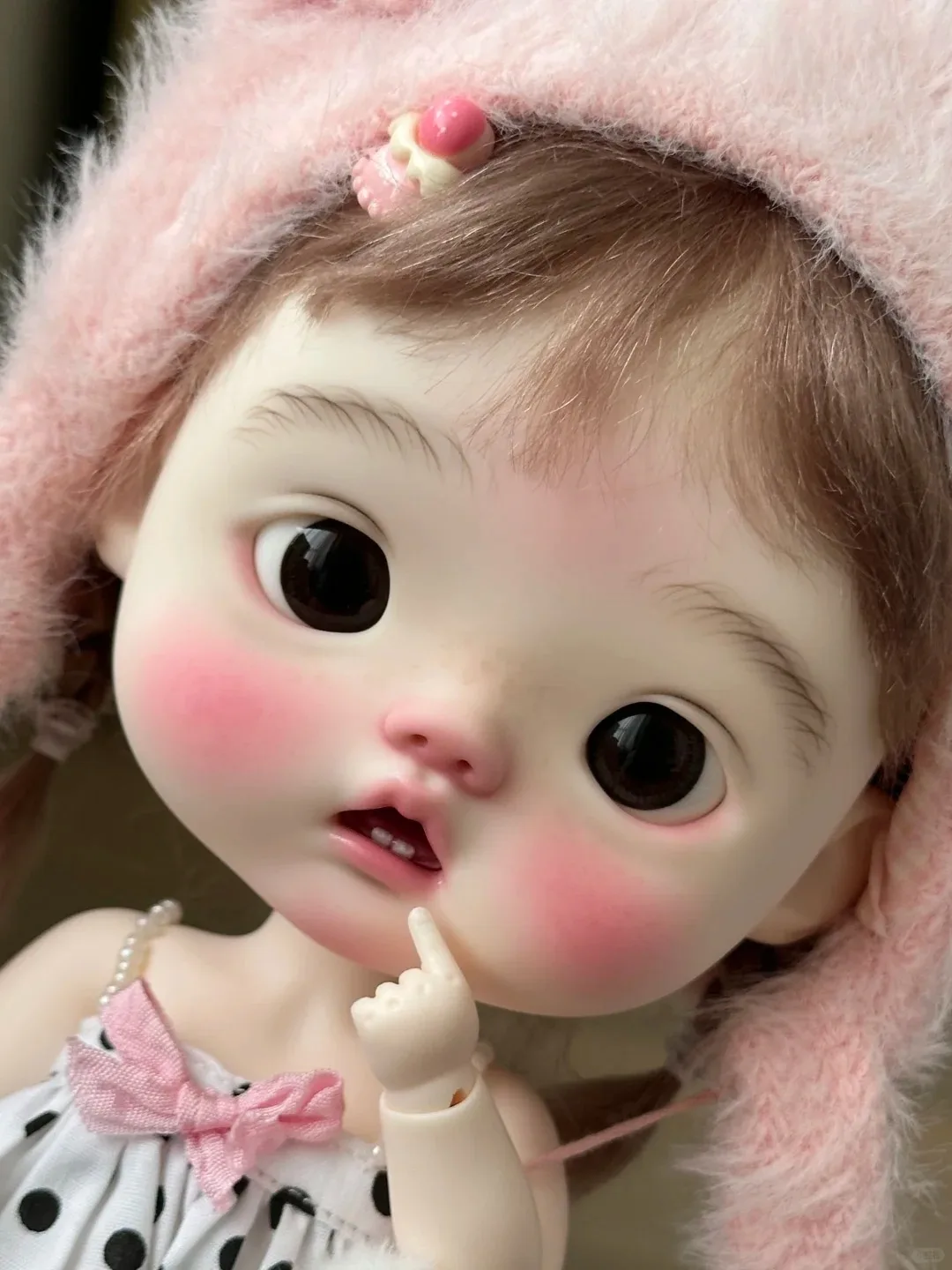 

2024 Новинка BJD 1/6 datou rourou Qbaby кукла с большой головой из смолы Модная девушка улыбка пятно макияж Бесплатная доставка