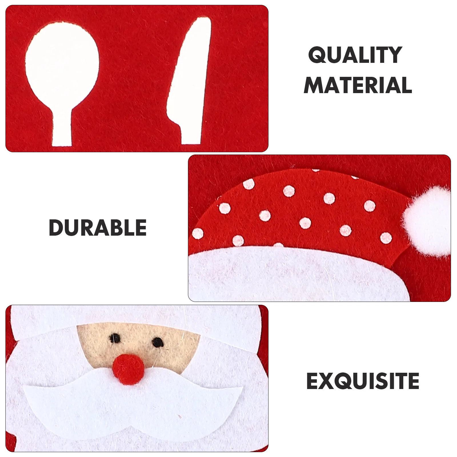 

4 Pcs Christmas Table Cutlery Holder Bag Set Storage for Serving Utensils Holiday Silverware