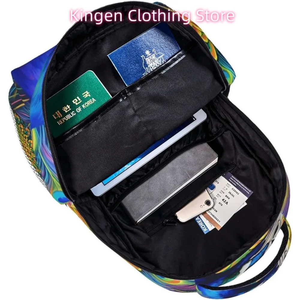 Bolsa para laptop de volta às aulas, pavão fofo, leve, mochila para laptop, leve, multiuso, viagem, casual, unissex, colega