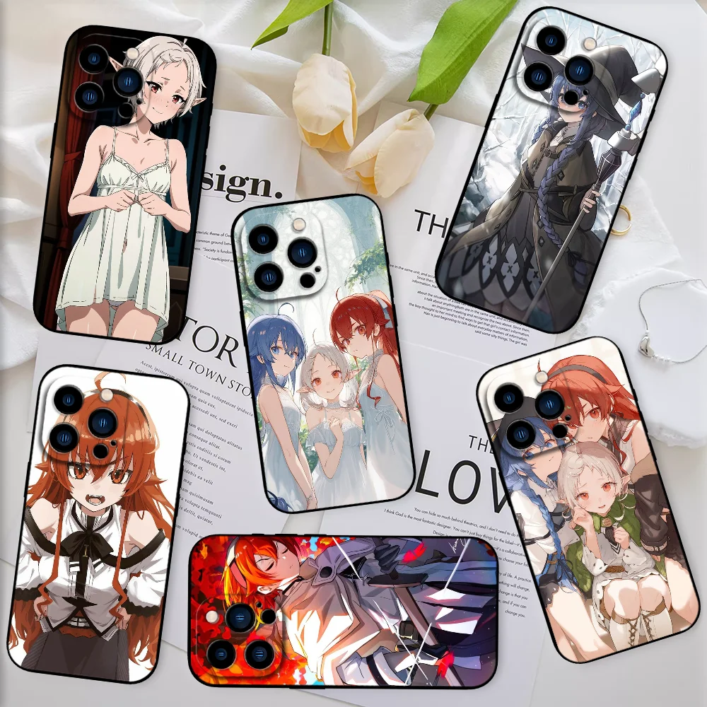 Funda de teléfono Anime Mushoku Tensei FUNDA para IPhone 12 11 13 14 15 16 Max Pro Plus Mini funda negra de silicona suave