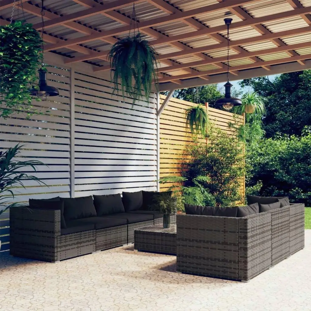 

Elegant Grey and Anthracite Garden Lounge Set Outdoor Furniture Relaxing Seating Sofa Set for Patio Balcony Garden Use