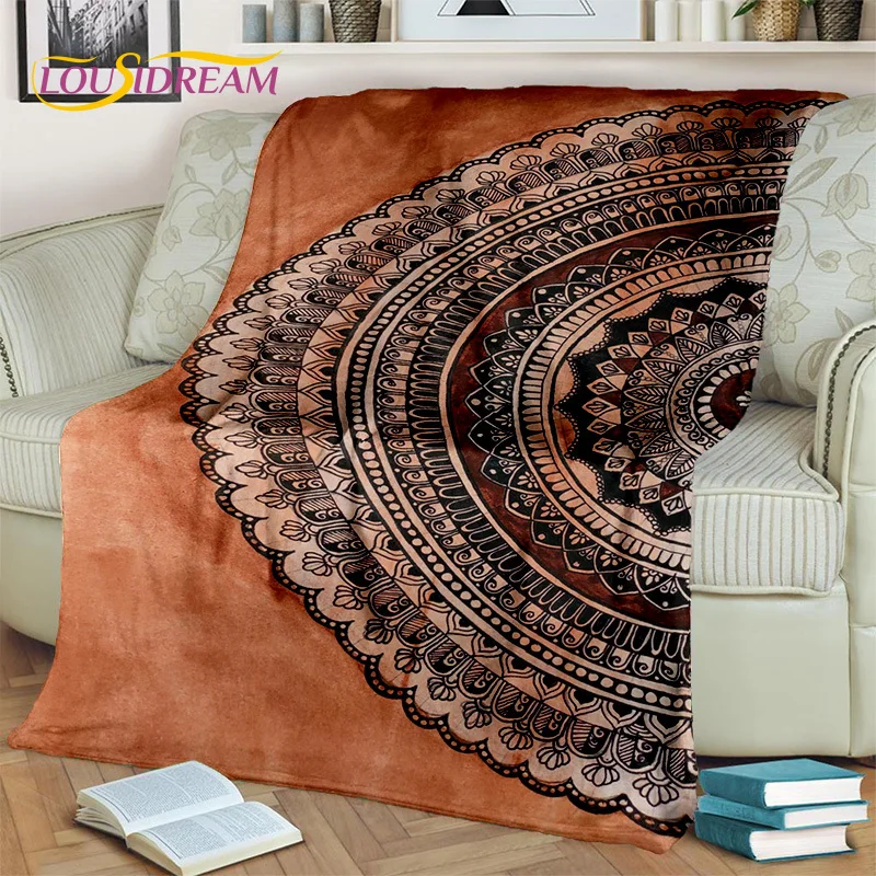 

3D Mandala Bohemia Geometric Flower Blanket,Soft Throw Blanket for Home Bedroom Bed Sofa Picnic Office Hiking Leisure Nap Cover