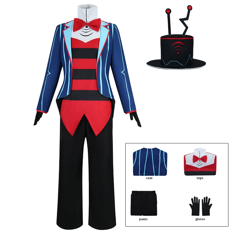 

Vox Cosplay Hazbin Cosplay Costume Hat Men Women Anime Comic Party Role Playing Suit Outfits