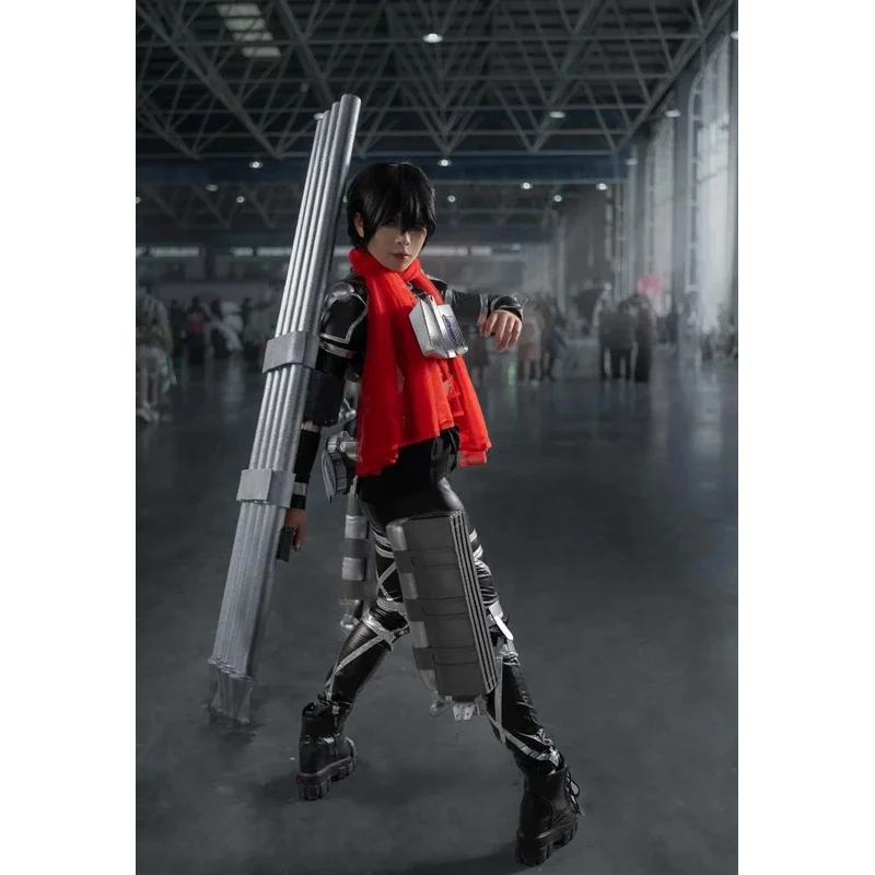 Cosdfp ataque en TITAN Mikasa, lanza del trueno, espadas gemelas gigantes, accesorios de Cosplay, espadas de arma para fiesta de Navidad y Halloween