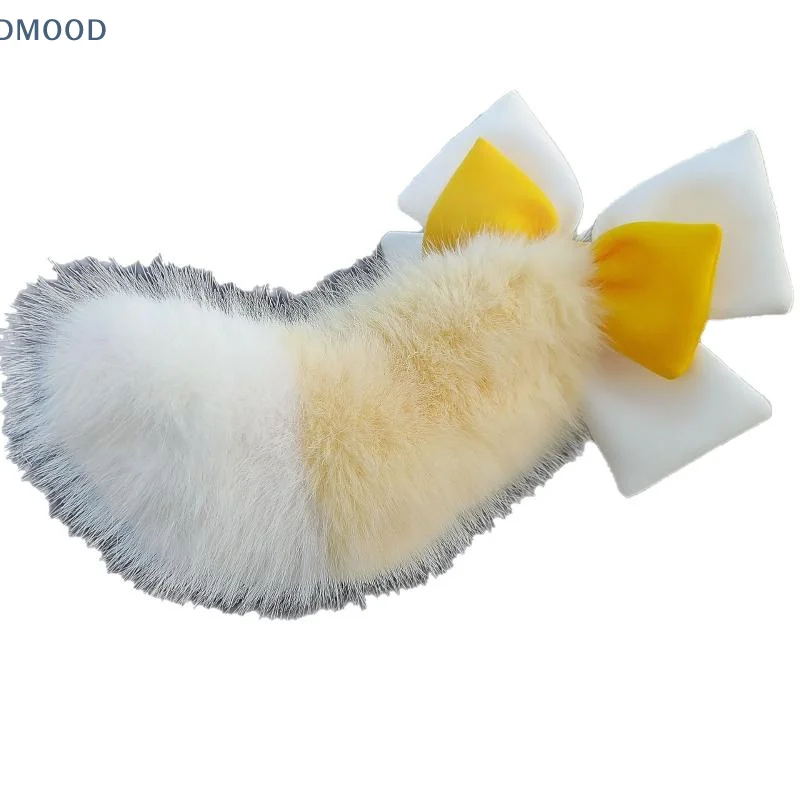【CR】Fluffy Plush Car Tail Decoration Cute Bow Soft Touch Multiple Colors Car Exterior Styling Auto Accessories For Girls