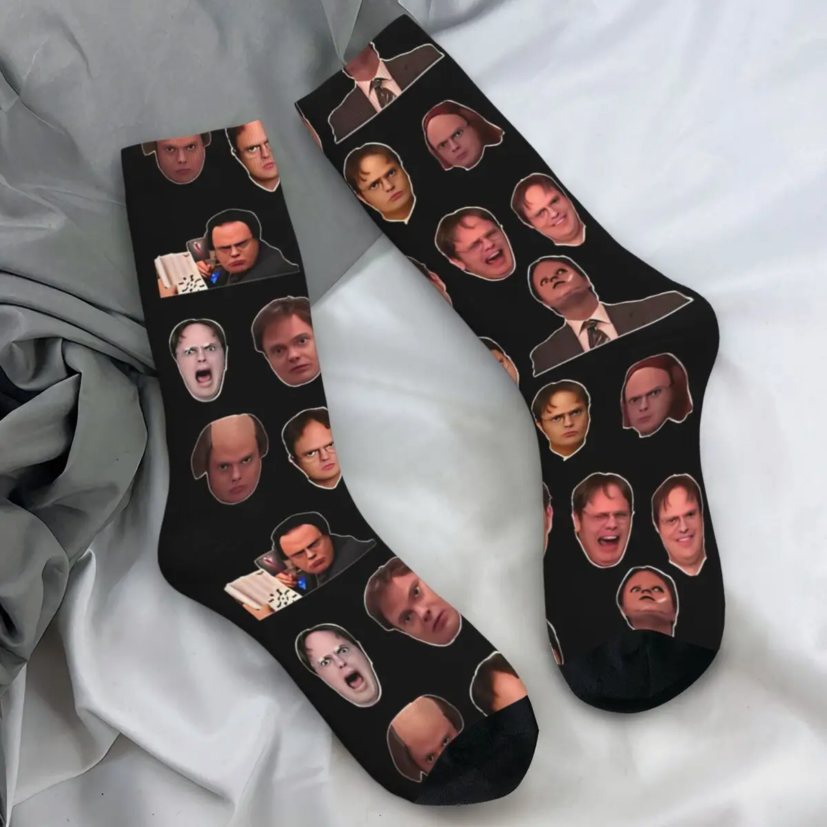 Office Dwight Schrute Heads Socks Kawaii Stockings Couple Quality Climbing Socks Spring Graphic Non Slip Socks