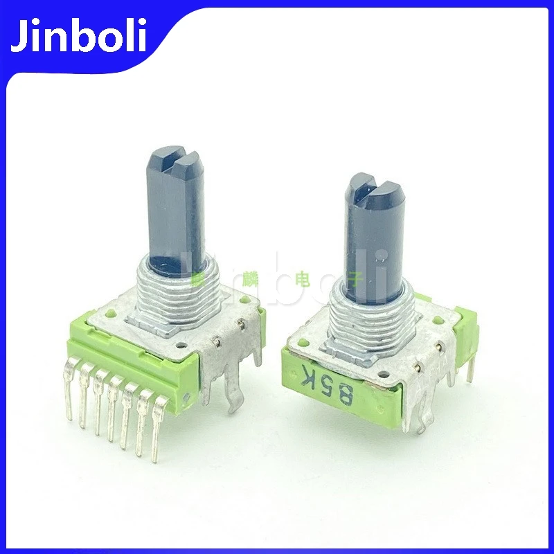 1PCS RK14 Type B5K Single Row 7Pins Vertical Dual Power Amplifier Mixer Tone Volume Potentiometer D Shaft Length 18mm