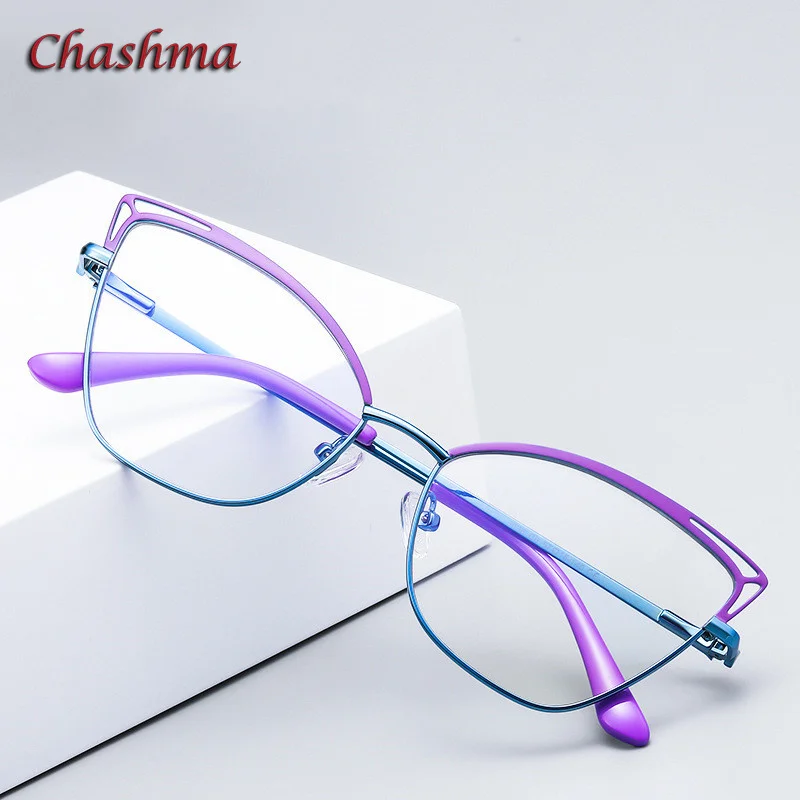 Chashma Frame Women Prescription Glasses Spring Hinge Optical Cat Eye Eyewear Spectacles Fashion Anti Blue Ray Degree Lenses