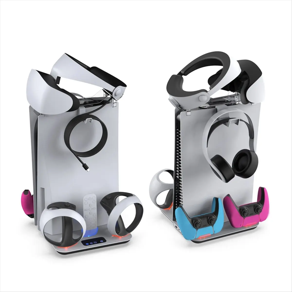 2025 New For PSVR2 Storage Stand with Controller Holders, Headset Hanger, and Type-C Charging Cable- for PSVR2/ Accessories