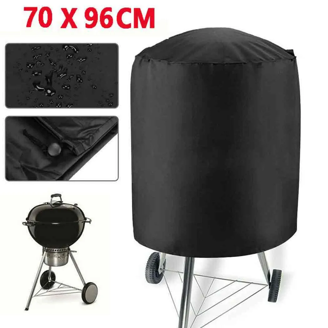 Adjustable Round BBQ Garden Cover for Weber Barbecue Grill Perfect Fit for Small Bicycles and Carts 27 x 37 inch