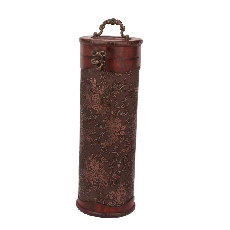 

Retro Wooden Cylinder Wine Crate - Red Wine Storage & Gift Box