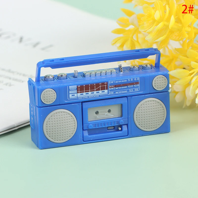 1Pc 1:12 Dollhouse Miniature Furniture mini Plastic Radio Toy Simulation Recorder Player Toy Dollhouse Accessories