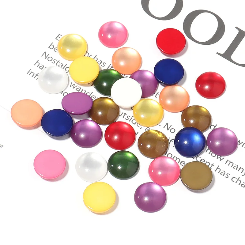 50Pcs/Lot 10 12mm Resin Beads Imitation Cat Eye Colorful Half Round Cabochon For Jewelry Making Diy Earrings Ring Jewelry Cameo