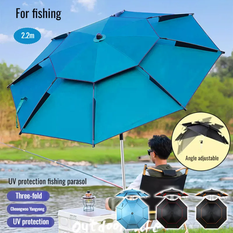 

High-End Sunscreen Black Plastic Fishing Umbrella Dedicated Universal Black Plastic Parasol Black Plastic Anti-Ultraviolet