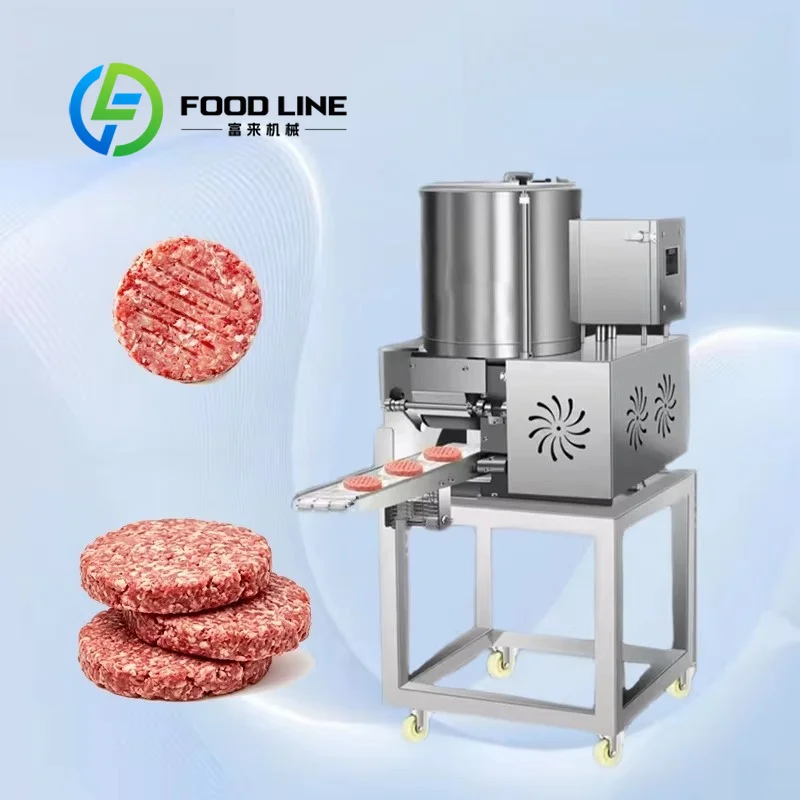Automatic Hamburger Patty Forming Machine Floor‑Standing Stable Frame Anti‑Vibration Automatic Hamburger Patty Shaping Equipment