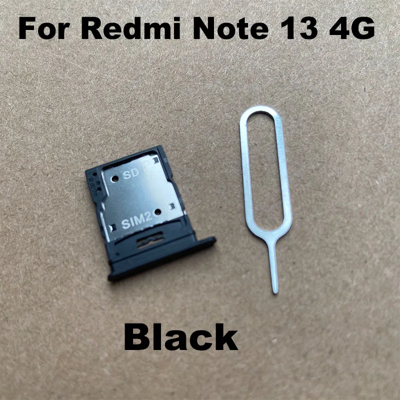 New For Xiaomi Redmi Note 13 4G Sim Card Tray Slot Holder Socket Adapter Connector Repair Parts Replacement