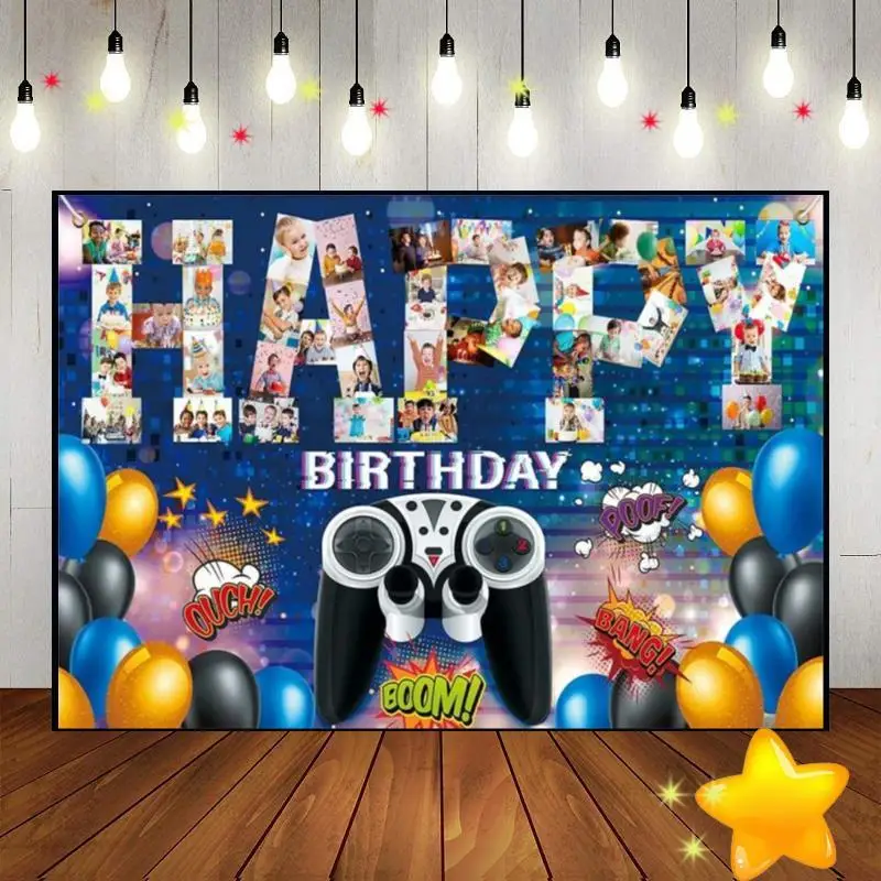 Video Game Computer The Breath of Youth Background Photography Backdrops Cartoon Birthday Decoration City Liberty Baby Shower