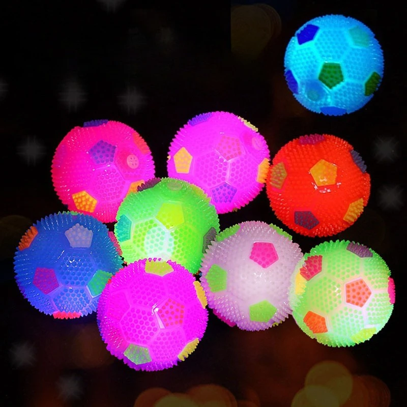 Bola led crianças luz led bola saltitante piscando futebol brilhante som estridente jardim praia jogo natal