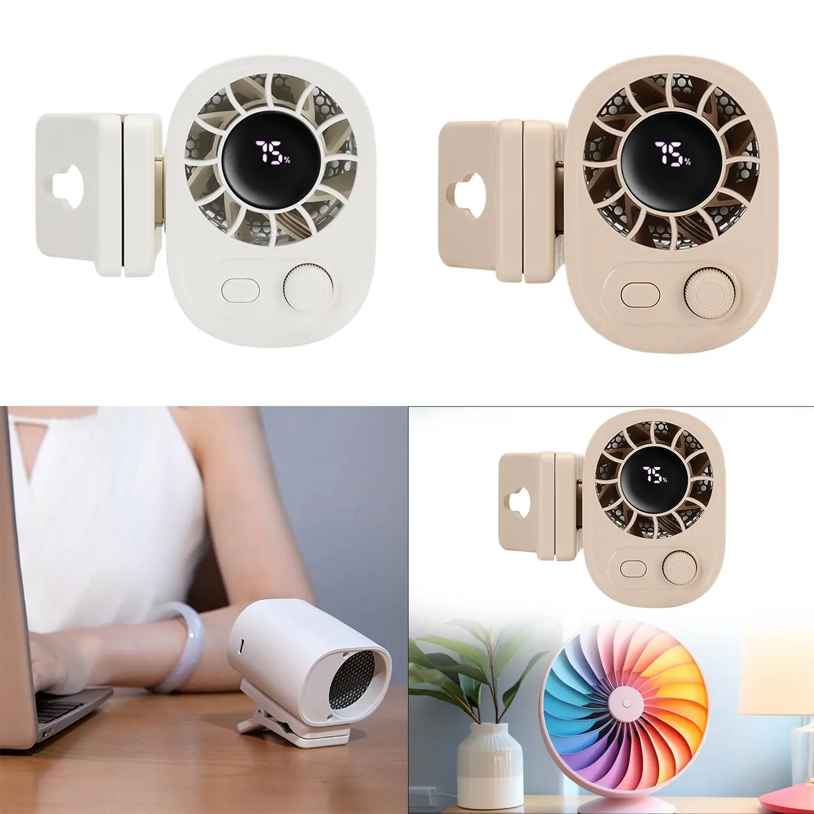 Portable Waist Fan Practical Convenient Multifunctional Wearable Personal Cool Clip Fan for Men Women Home Office Farm Indoor