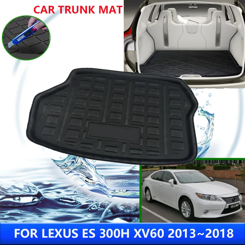 For Lexus ES 300H 350 2013~2018 2014 2015 2016 Car Rear Trunk Protector Pad Auto Waterproof Liner Anti-Fouling Mats Accessories