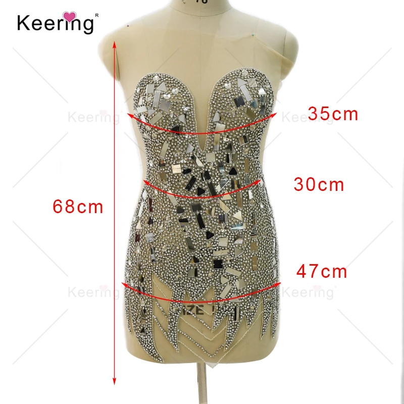 Big Crystal Flower Rhinestones Applique Body for Party Dress, Chest Sequin, New Product, WDP-433