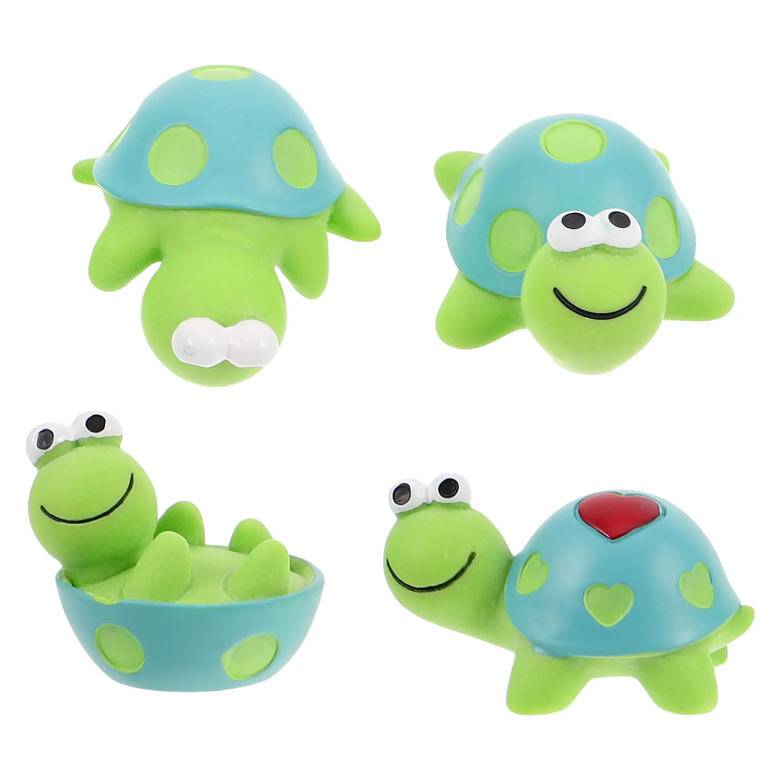 

4pcs Cute Miniature Resin Decorations Accessories Small Ornaments For Interior Women Mini Turtle Figurines Car Dashboard