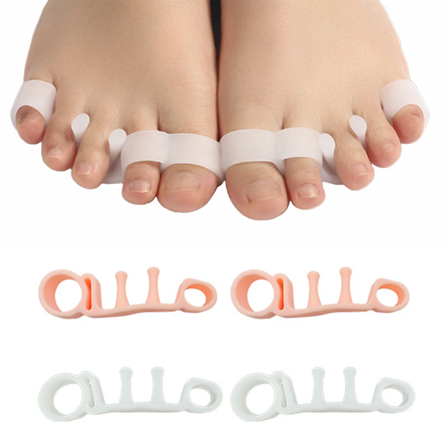 

2Pcs Soft Silicone Toe Finger Separating Flexible Finger Spacer Silicone Soft Form For Pedicure 3D Nail Manicure Tool