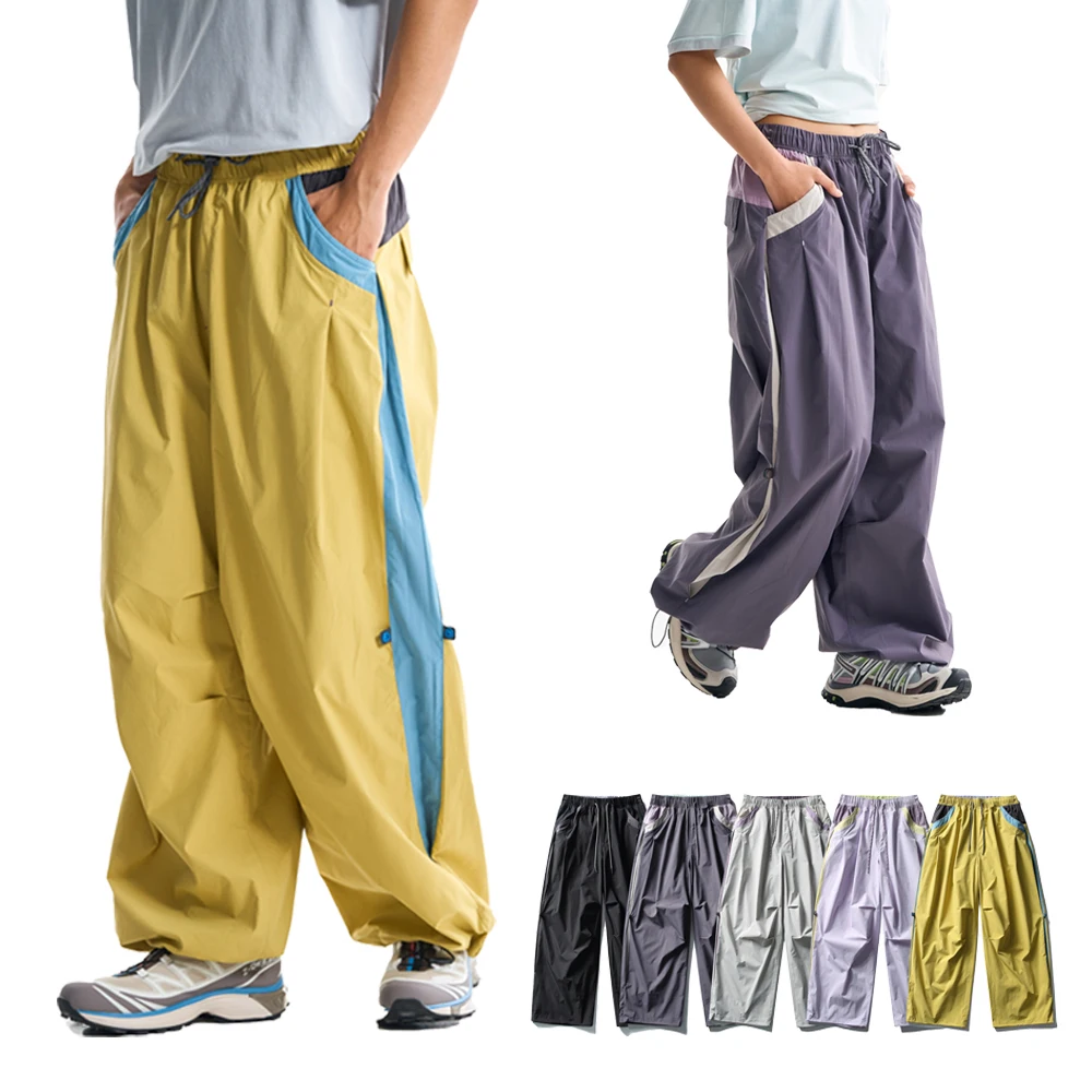 Unisex Windproof Hiking Pants Lightweight Water-Repellent Quick Dry City Walk Outdoor Casual Trousers Adjustable 2 Style Wear