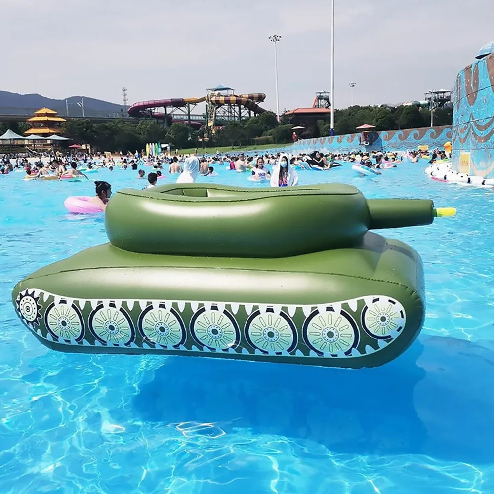 Flotador inflable para piscina con tanque de agua y cañón de agua: juguete de batalla de agua para adultos |   Diversión en la fiesta en la piscina de verano