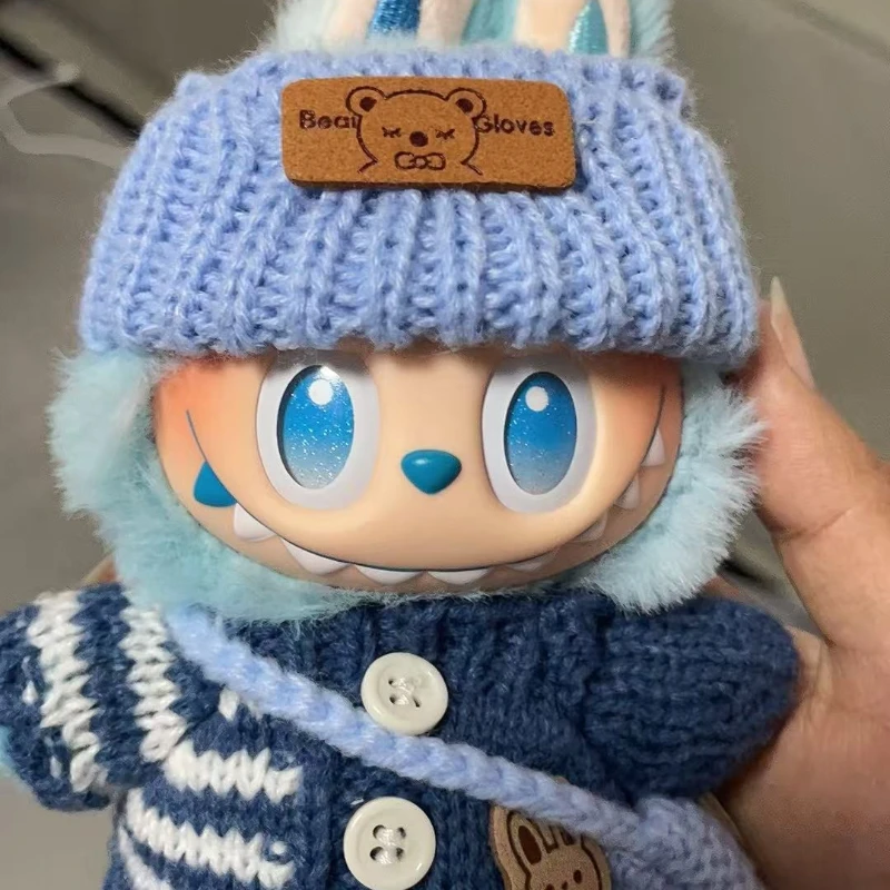 ملابس دمى ل Labubu الزي V1 V2 V3 17 سنتيمتر دمى الجلوس اكسسوارات نظارات الملابس مصمم الاطفال هدية سترة قبعة مجموعة الحقائب