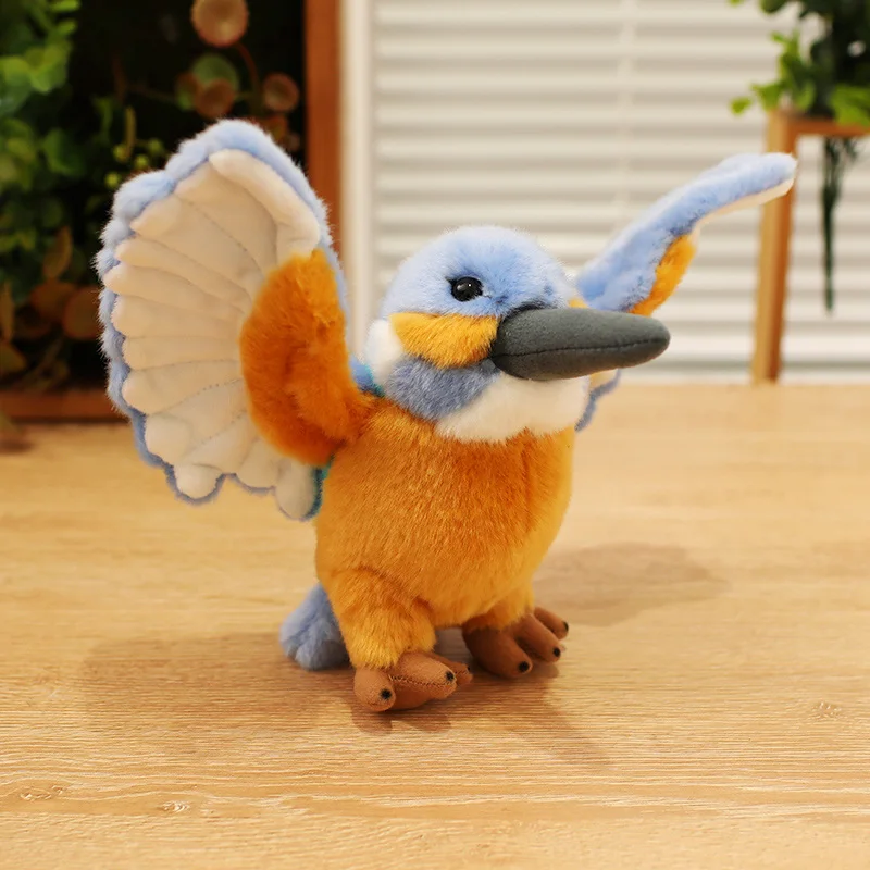 

20x30 см фантастическая плюшевая кукла-птица, фаршированная, стоячая, сине-коричневая, разноцветная, плюшевое украшение в виде диких животных, подарок