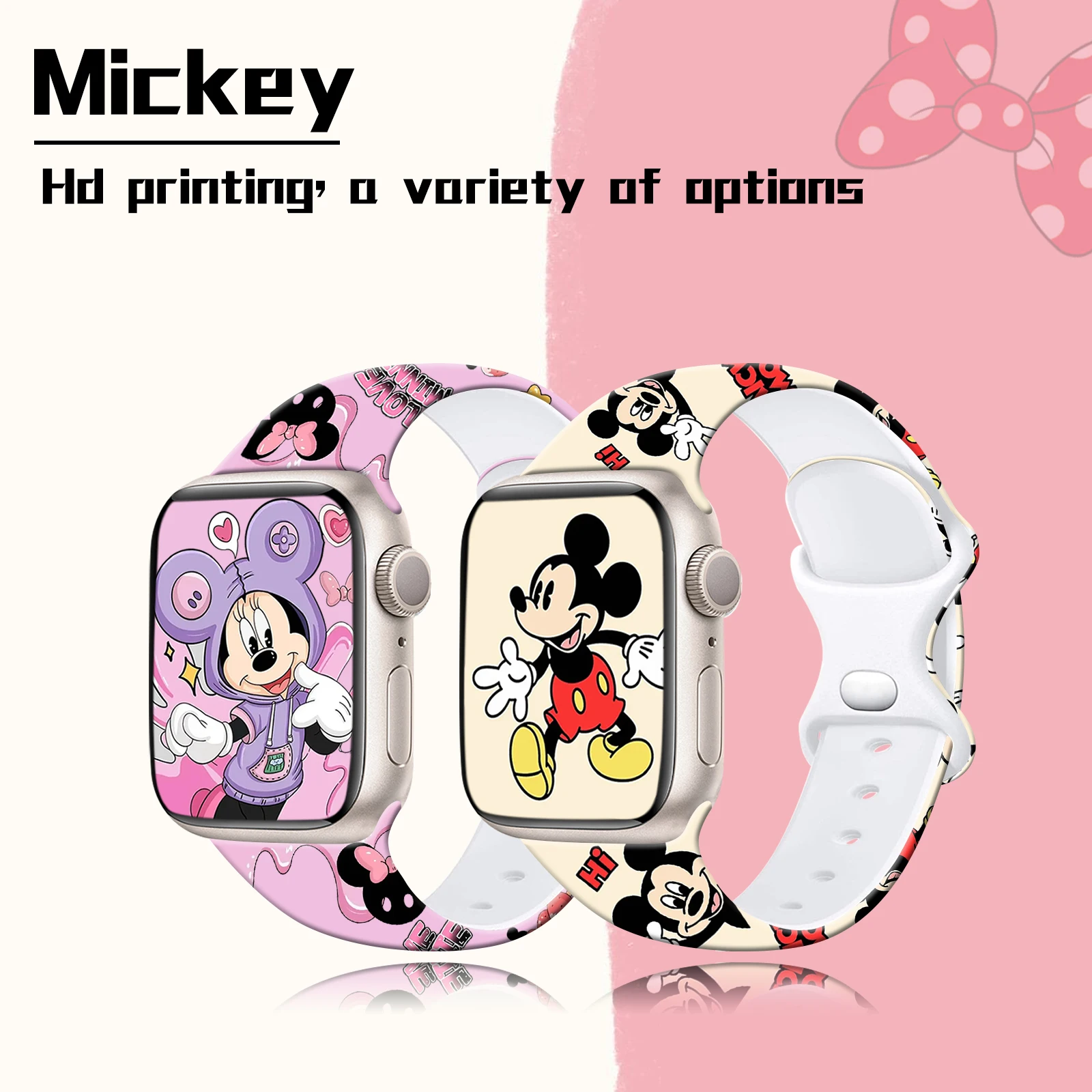 Disney Mickey Printed Strap for Apple Watch 11 10 9 8 SE Silicone Band Replaceable Watchband for iWatch 46mm 44mm 42mm 41mm Band - Image 3