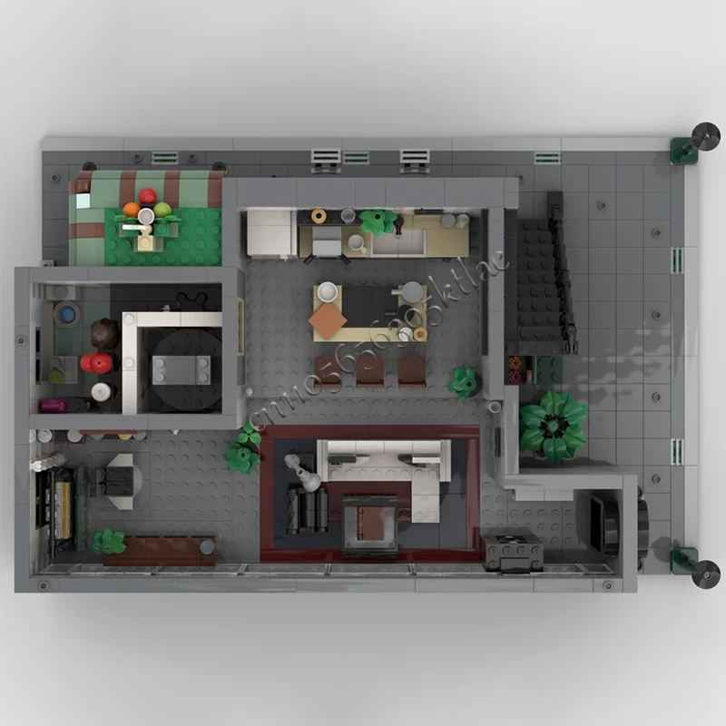 3266 أجزاء البائع الساخن الفيلم الشهير الحضرية واجهة المتجر قوالب بناء نموذج مجموعة لتقوم بها بنفسك الجمعية عرض لعب هدايا عيد ميلاد الأطفال #5