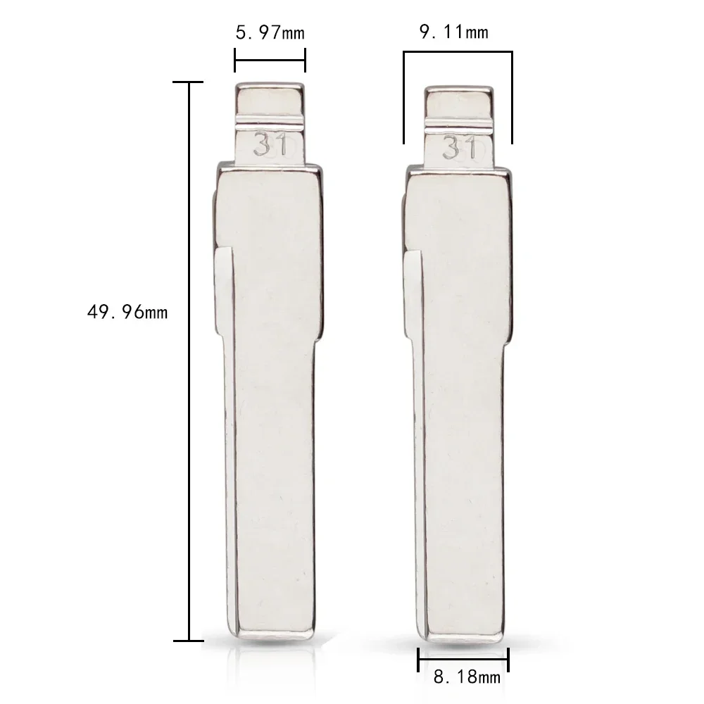 KEYYOU 31# 86# HU66 Metal Uncut Flip Remote Key Blade For VW Passat Bora Seat Skoda For Audi For key DIY