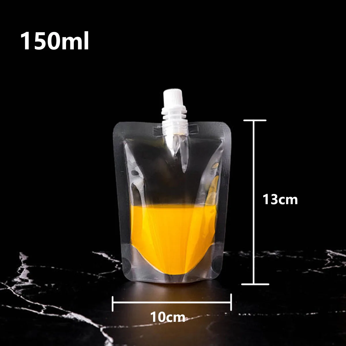 50X 100X Plastic Uitloop Zakken 30/50/100/150/200/300/500 ml Stand Up Vloeistof Drinken Melk Sap Wijn Pouch W/Caps Leeg 100 stks