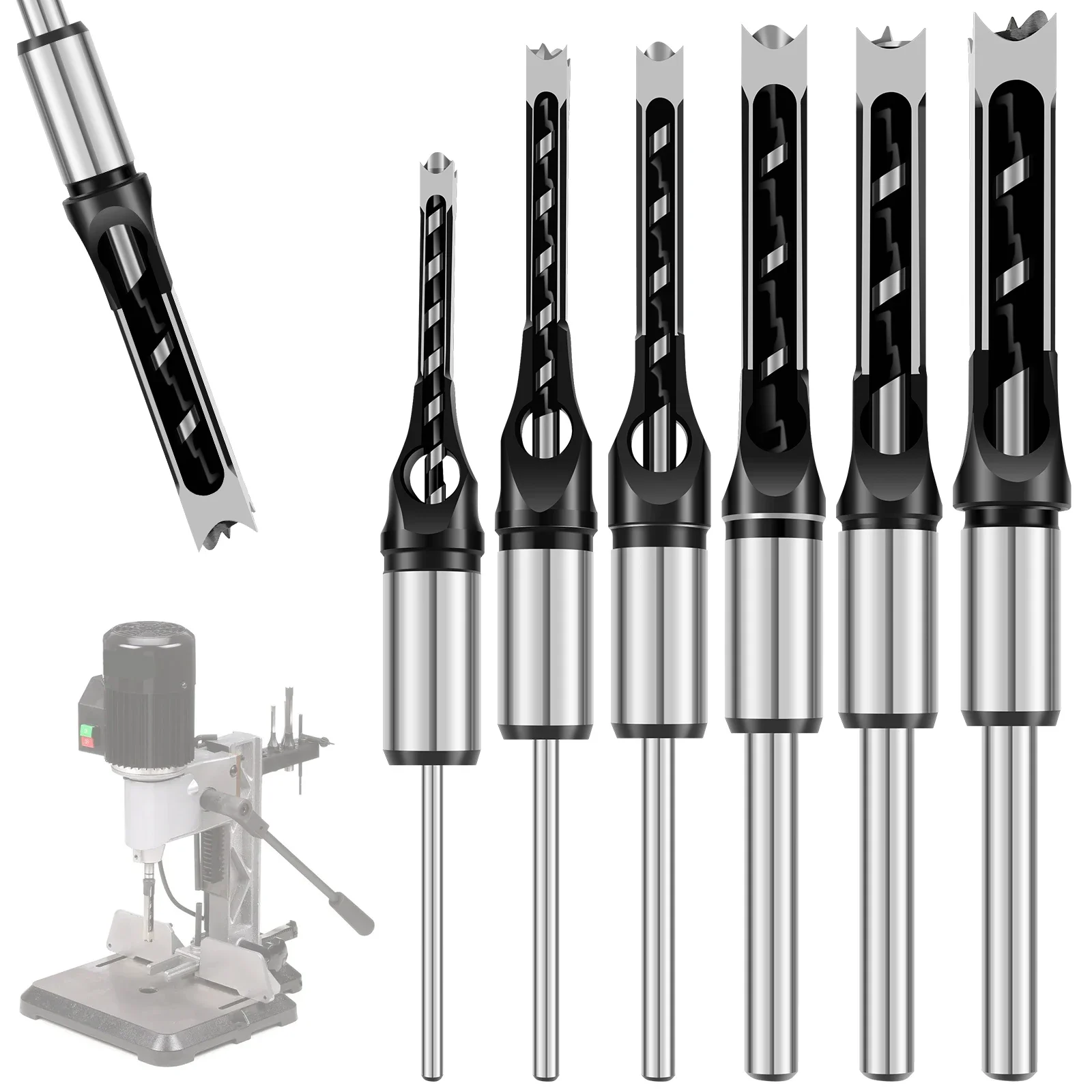 Square Hole Drill Bits HSS Twist Drill Bits Square Auger Mortising Chisel bore bit High Hardness Woodworking Hole Saw brocas